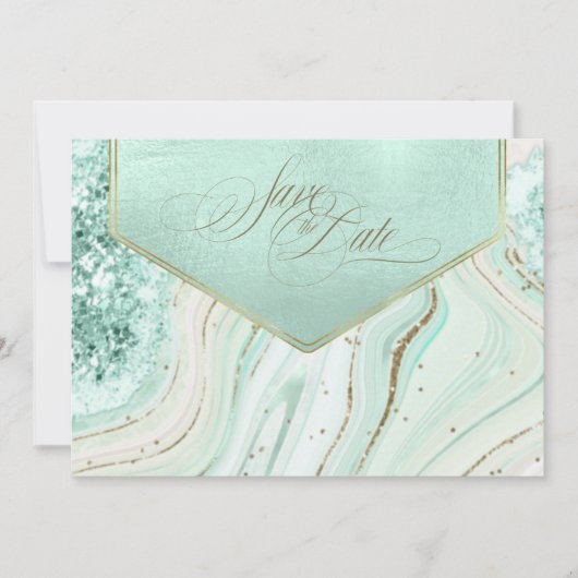 Save The Date Numéro De Référence Du Mariage Agate Abstrait ID82 (Devant)