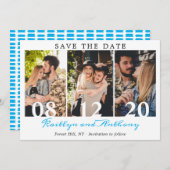 Save The Date Numéros en gras Script moderne 3 photo (Devant / Derrière)