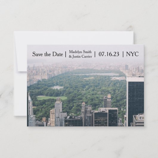 Save The Date NYC Central Park Photo - 3x5 Enregistrer la date (Devant)