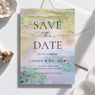 Save The Date Nymphéas de Monet Faire Part de Date de Mariage