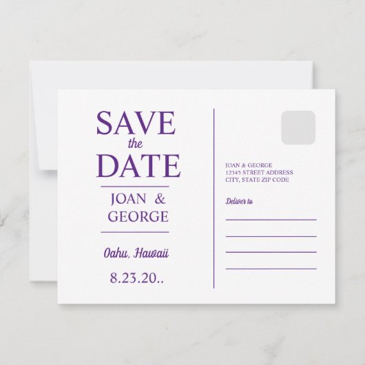 Save The Date Oahu, Hawaii, Travel Postcard, (Dos)
