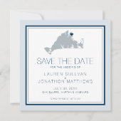 Save The Date Oak Bluffs Martha's Vineyard Map Enregistrer la da (Devant)