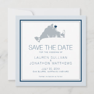 Save The Date Oak Bluffs Martha's Vineyard Map Enregistrer la da
