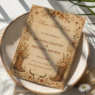 Save The Date Occidental Rustique Vintage