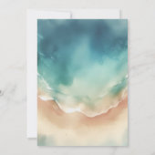 Save The Date Ocean Beach Blue Aquarelle Élégante Basic (Dos)