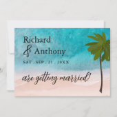 Save The Date Ocean Beach Palm Tree Mariage (Devant)
