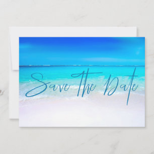 Save The Date Ocean Beach Sand Destination Bleu