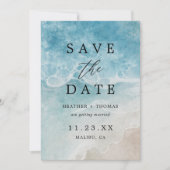 Save The Date Ocean Beach Sea Destination Mariage Enregistrer La (Devant)