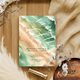 Save The Date Ocean Beach Watercolor Élégant été