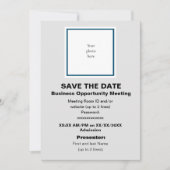 Save The Date Ocean Bl. et Lt. Grey Virtual Bus. Opp. Mtng. (Devant)