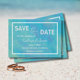 Save The Date Océan Bleu Aqua
