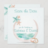 Save The Date Ocean Breeze Beach Wedding Enregistrer la date (Devant / Derrière)