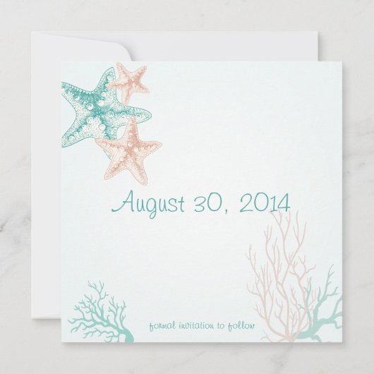 Save The Date Ocean Breeze Beach Wedding Enregistrer la date (Dos)