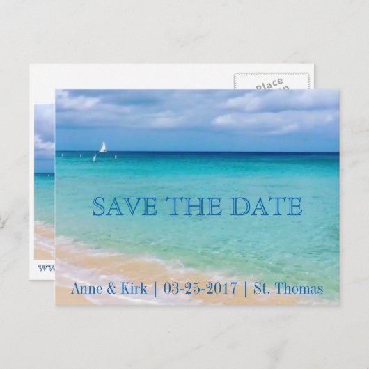 Save the date | Océan | Carte Faire-part postale (Devant / Derrière)