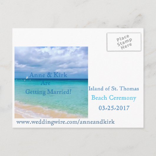 Save the date | Océan | Carte Faire-part postale (Dos)