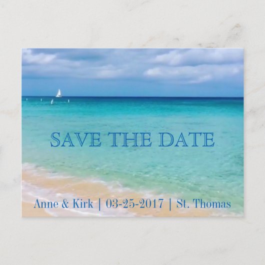 Save the date | Océan | Carte Faire-part postale (Devant)