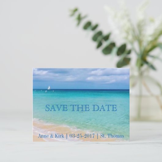Save the date | Océan | Carte Faire-part postale (Debout devant)