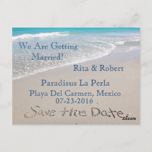Save the date | Océan | Carte Faire-part postale (Dos)