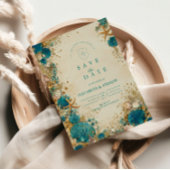 Save The Date Ocean Inspired Seashell Wedding
