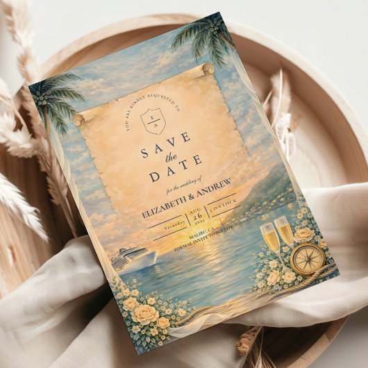 Save The Date Ocean View Cruise Wedding