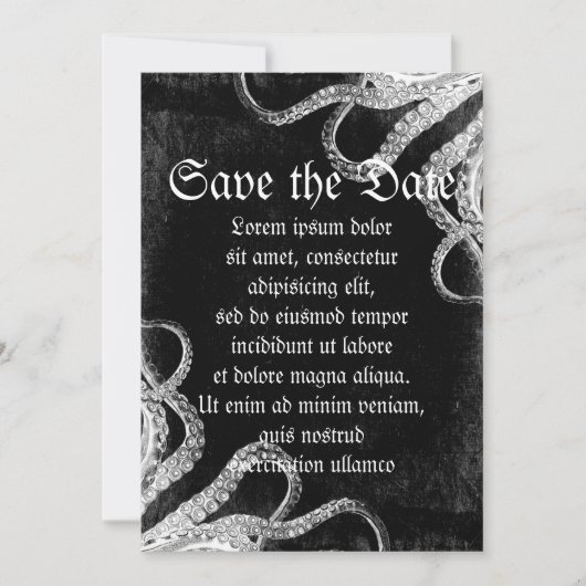 Save The Date Octopus vintage foncé (Devant)