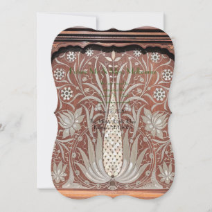 Save The Date Oeuvre Art Nouveau en bois, belle originale, belle