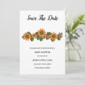 Save The Date "Oh bébé" Baby shower floral d'automne (Debout devant)