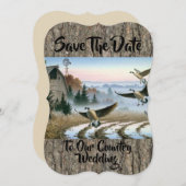 Save The Date Oies Dans Le Champ Agricole (Devant / Derrière)