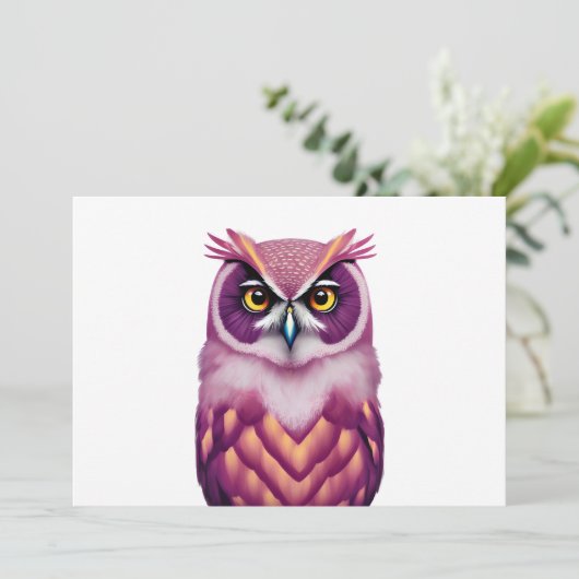 Save The Date Oiseau de Chouette coloré (Debout devant)