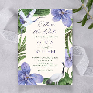 Save The Date oiseau décoratif floral