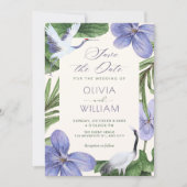 Save The Date oiseau décoratif floral (Devant)