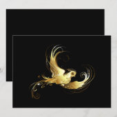 Save The Date Oiseau d'or sur Arrière - plan noir (Devant / Derrière)