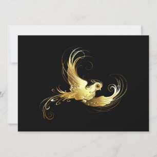 Save The Date Oiseau d'or sur Arrière - plan noir
