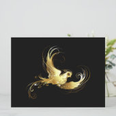 Save The Date Oiseau d'or sur Arrière - plan noir (Debout devant)