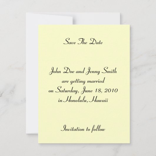 Save The Date Oiseau du Paradis MARIAGE ENREGISTRER LA NOTE DE D (Dos)