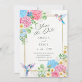 Save The Date Oiseau floral esthétique (Devant)