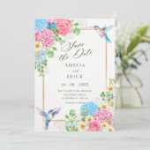 Save The Date Oiseau floral esthétique (Debout devant)