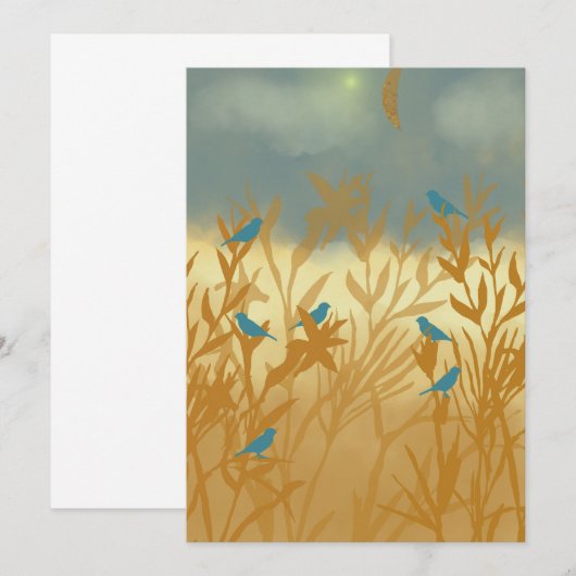 Save The Date Oiseaux bleus (Devant / Derrière)