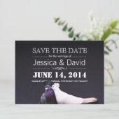Save The Date Oiseaux de mariée et de chambre Enregistrer la dat (Debout devant)