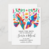 Save The Date Oiseaux et floral inspirés du Mexique vibrant (Devant / Derrière)