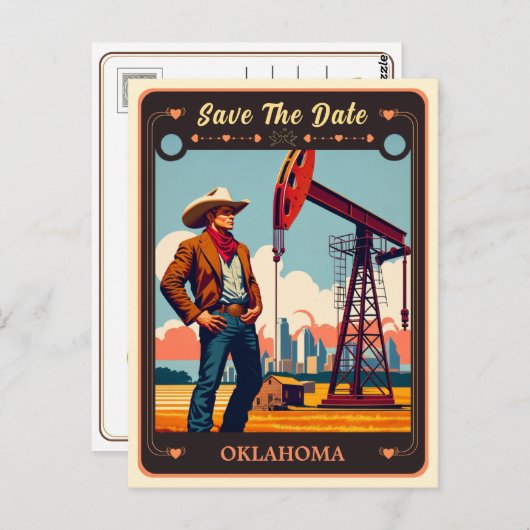 Save the date | Oklahoma Invitation Carte postale (Devant / Derrière)