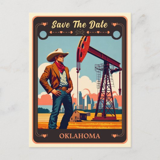Save the date | Oklahoma Invitation Carte postale (Devant)