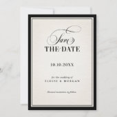 Save The Date Old Money Modern Formal Black Luxury Chic Wedding (Devant)