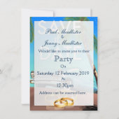 Save the Date oldtimer en trouwringen. Kaart (Voorkant)