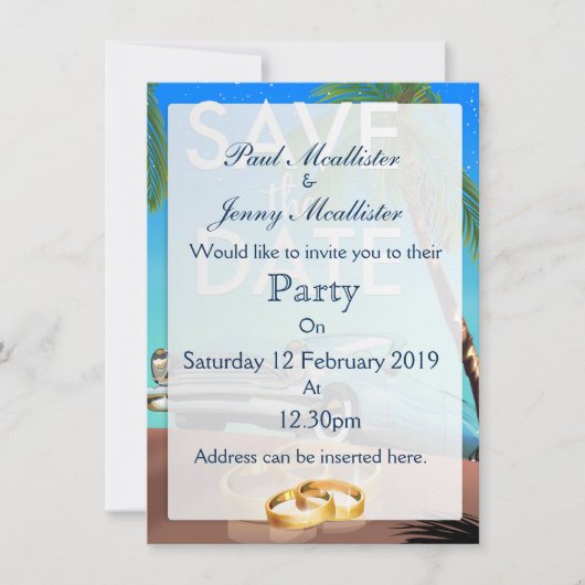 Save the Date oldtimer en trouwringen. Kaart (Voorkant)