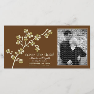 Save The Date Olive/Brown Fleur de cerise Enregistrer la date Ph