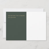 Save The Date Olive Moss Green Gold Wedding ENREGISTRER LA DATE (Dos)
