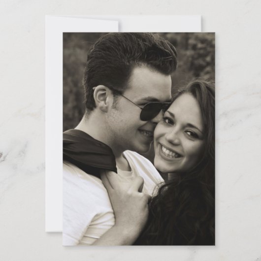 Save The Date Olives et Feuille Geometrique Heart Mariage Photo (Dos)