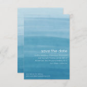 Save The Date Ombre Dégradé Teinture Ocean Bleu (Devant / Derrière)
