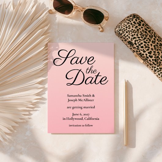 Save The Date Ombre Rouge Clair